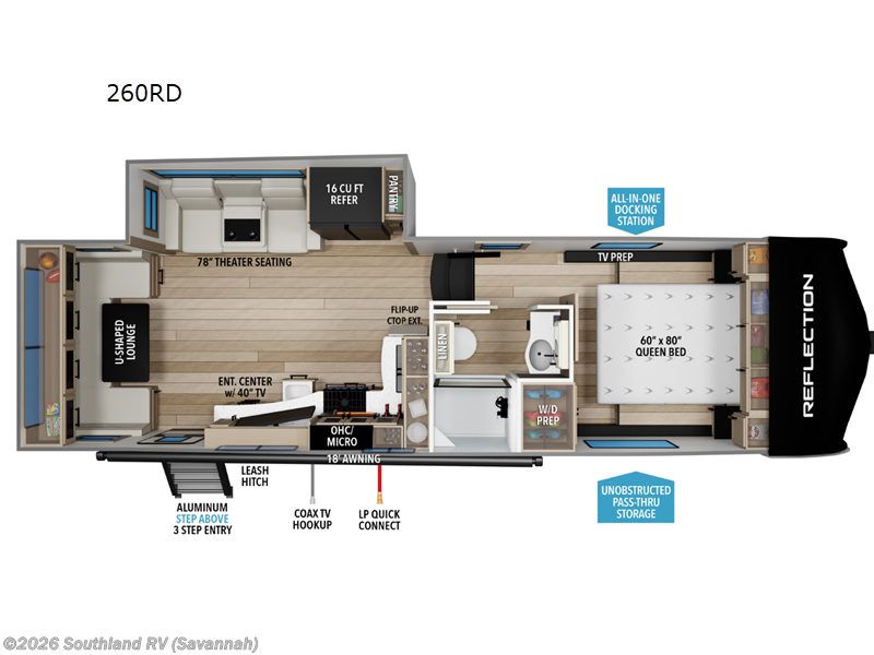 2027 Grand Design Reflection 150 Series 260RD - New Fifth Wheel For Sale by Southland RV in Savannah, Georgia features Slideout