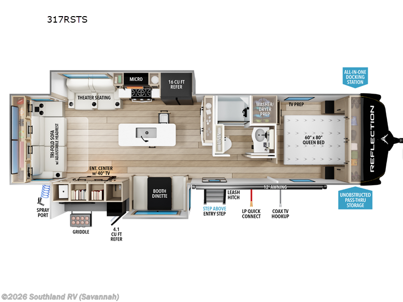 2027 Grand Design Reflection 317RSTS - New Travel Trailer For Sale by Southland RV in Savannah, Georgia features Slideout