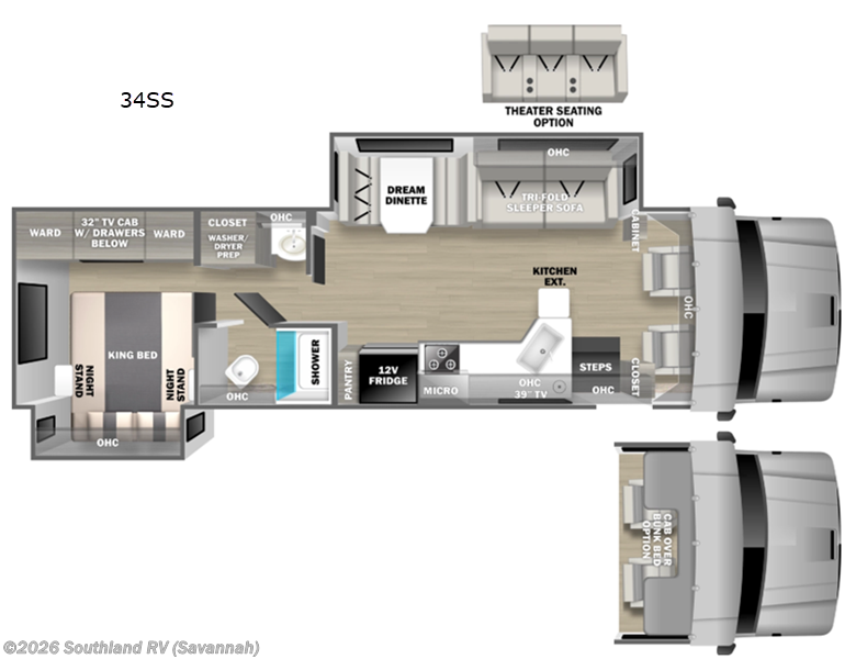 2027 Dynamax Corp Europa 34SS - New Super C For Sale by Southland RV in Savannah, Georgia features Slideout
