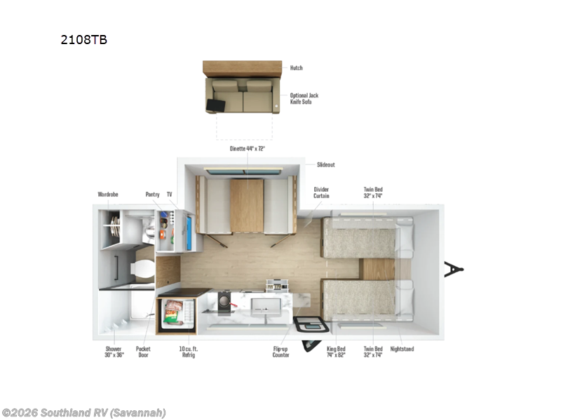 2027 Winnebago Micro Minnie 2108TB - New Travel Trailer For Sale by Southland RV in Savannah, Georgia features Slideout