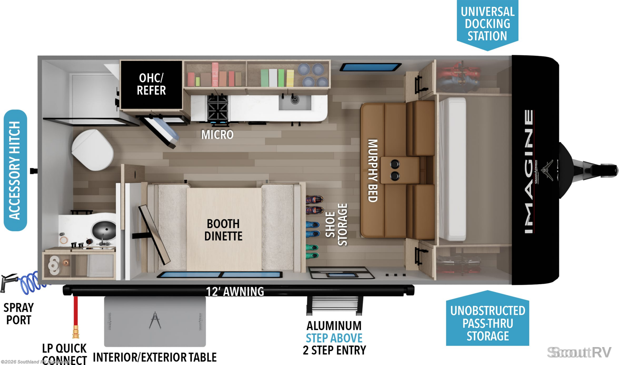 2026 Grand Design Imagine AIM 15RBA - New Travel Trailer For Sale by Southland RV in Savannah, Georgia