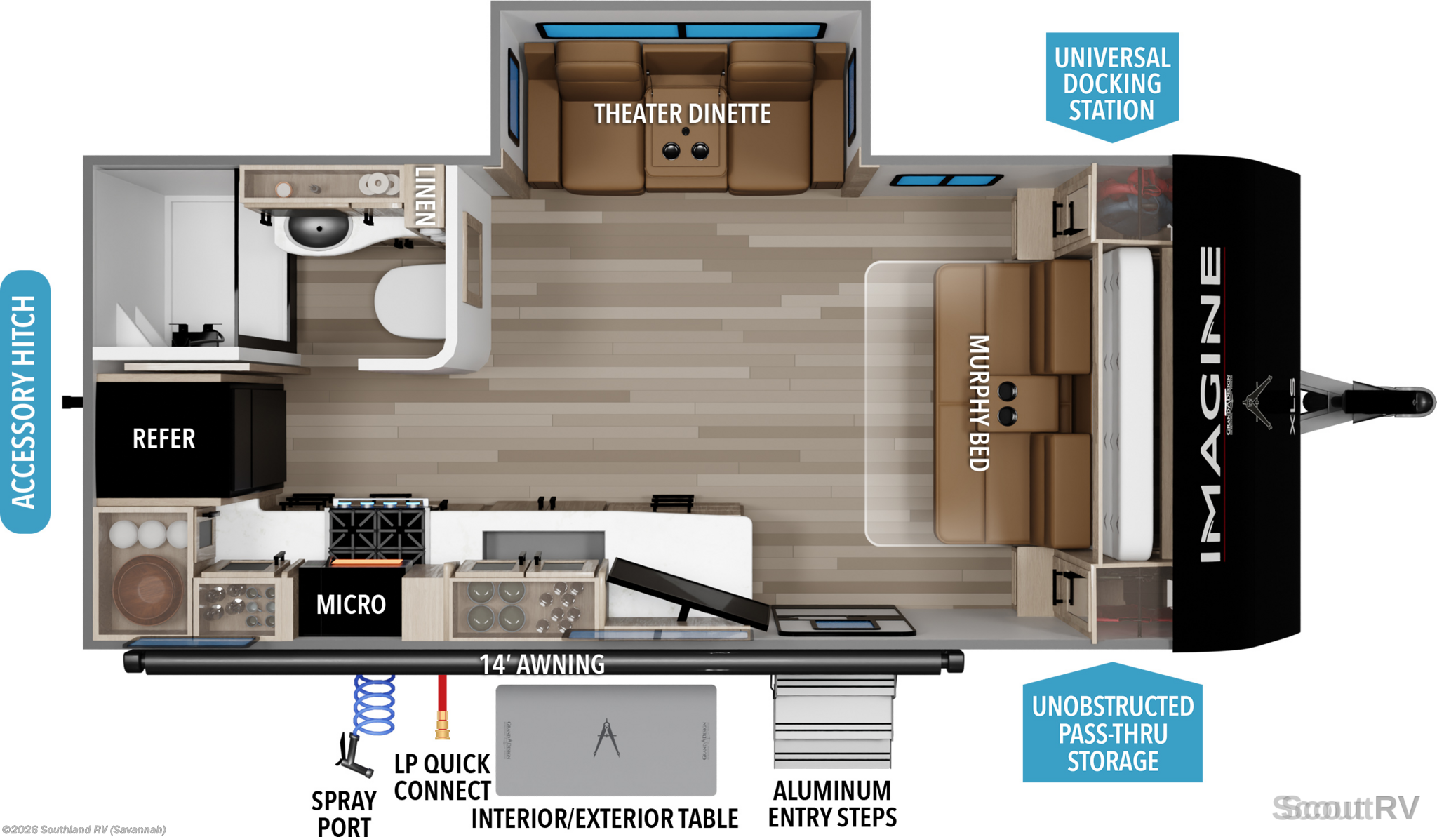 2026 Grand Design Imagine XLS 17MKE - New Travel Trailer For Sale by Southland RV in Savannah, Georgia