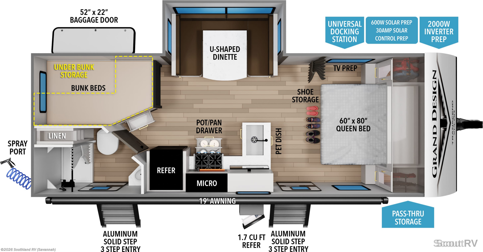 2026 Grand Design Transcend Xplor 23BHX - New Travel Trailer For Sale by Southland RV in Savannah, Georgia