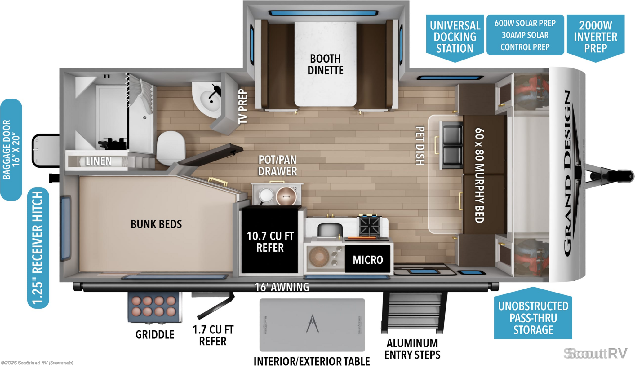 2026 Grand Design Transcend One 161BH - New Travel Trailer For Sale by Southland RV in Savannah, Georgia