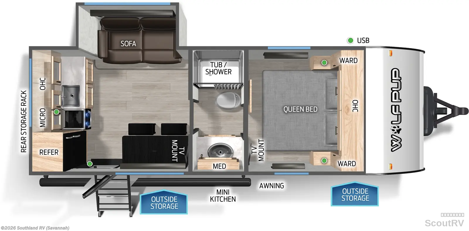 2026 Forest River Cherokee Wolf Pup 17SC - New Travel Trailer For Sale by Southland RV in Savannah, Georgia