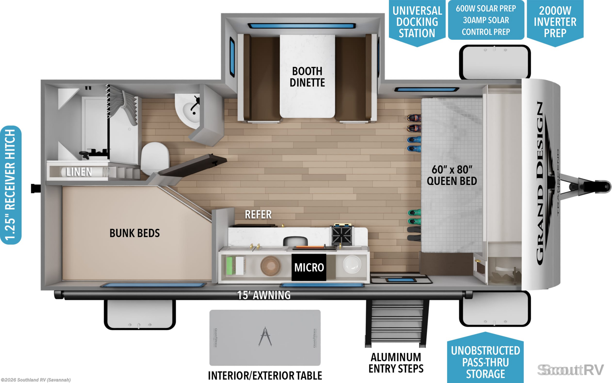 2026 Grand Design Transcend One 161DB - New Travel Trailer For Sale by Southland RV in Savannah, Georgia