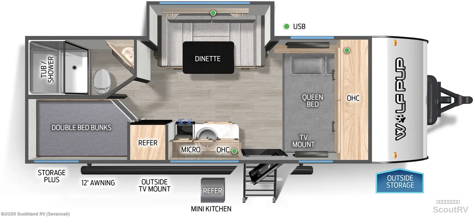 2026 Forest River Cherokee Wolf Pup 17JW - New Travel Trailer For Sale by Southland RV in Savannah, Georgia