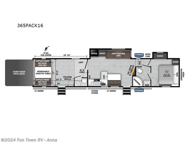 2024 Forest River Cherokee Wolf Pack 365PACK16 - New Toy Hauler For Sale by Fun Town RV - Anna in Anna, Illinois