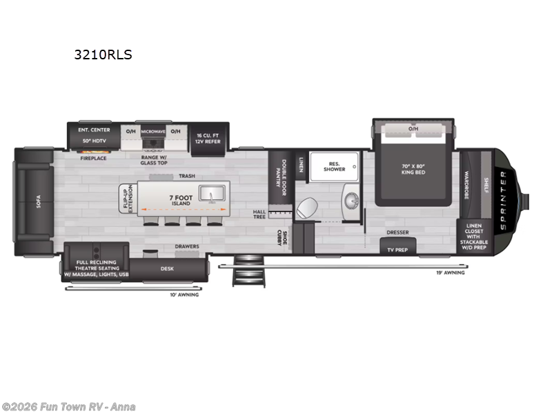 2025 Keystone Sprinter 3210RLS - New Fifth Wheel For Sale by Fun Town RV - Anna in Anna, Illinois features Slideout