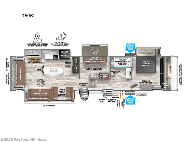 2026 Forest River Salem Hemisphere 369BL - New Fifth Wheel For Sale by Fun Town RV - Anna in Anna, Illinois features Slideout