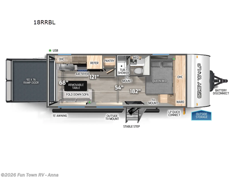 2026 Forest River Cherokee Grey Wolf Black Label 18RRBL - New Toy Hauler For Sale by Fun Town RV - Anna in Anna, Illinois