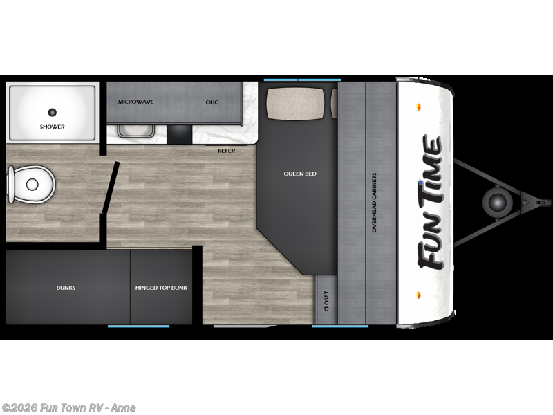 2026 CrossRoads Fun Time 14BH - New Travel Trailer For Sale by Fun Town RV - Anna in Anna, Illinois