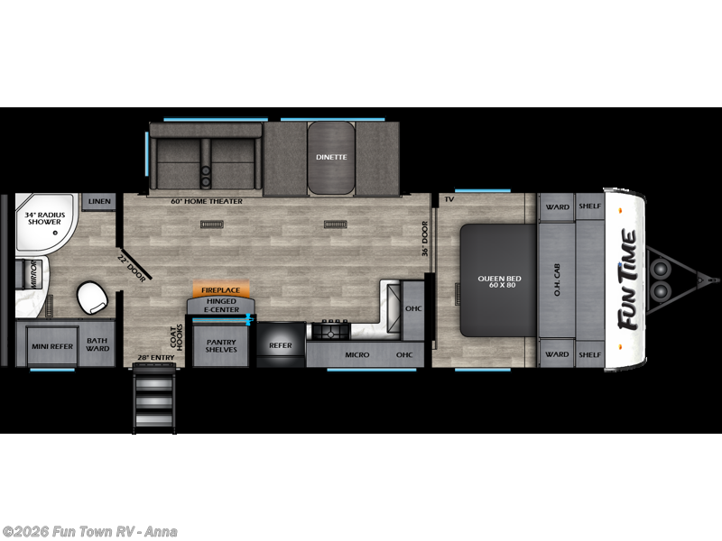 2026 CrossRoads Fun Time 26RB - New Travel Trailer For Sale by Fun Town RV - Anna in Anna, Illinois