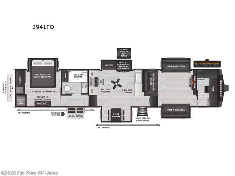2026 Keystone Montana 3941FO - New Fifth Wheel For Sale by Fun Town RV - Anna in Anna, Illinois features Slideout
