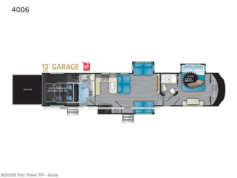 2022 Heartland Cyclone 4006 - Used Toy Hauler For Sale by Fun Town RV - Anna in Anna, Illinois features Slideout