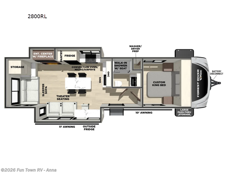 2026 Forest River Vibe 2800RL - New Travel Trailer For Sale by Fun Town RV - Anna in Anna, Illinois features Slideout