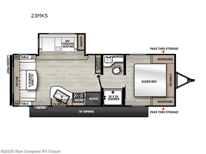 2025 Forest River Aurora Light 23MKS - New Travel Trailer For Sale by Blue Compass RV Tucson in Tucson, Arizona features Slideout