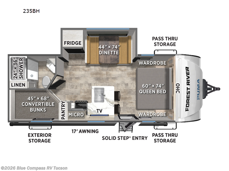 2026 Forest River Puma Tracks 235BH - New Travel Trailer For Sale by Blue Compass RV Tucson in Tucson, Arizona features Slideout