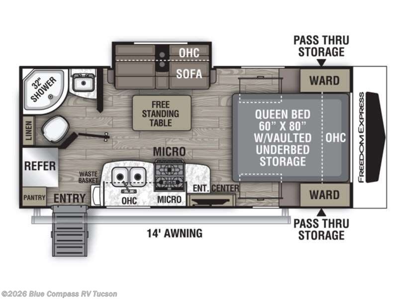 2021 Coachmen Freedom Express Ultra Lite 192RBS - Used Travel Trailer For Sale by Blue Compass RV Tucson in Tucson, Arizona features Slideout