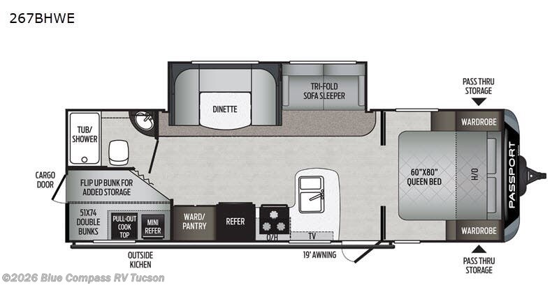 2021 Keystone Passport 267BHWE SL Series - Used Travel Trailer For Sale by Blue Compass RV Tucson in Tucson, Arizona features Slideout
