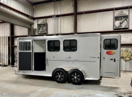 &lt;p class=&quot;MsoNormal&quot;&gt;&lt;span style=&quot;font-family: Arial, Helvetica, sans-serif; font-size: 11px;&quot;&gt;The Sundowner Super Tack Bumper Pull is an all aluminum slant load trailer of the working equestrian&amp;rsquo;s dream. The Super Tack accommodates from 2-4 horses and features a spacious front tack room loaded with features. The tack room is standard with a carpeted walls, swing out saddle rack, hat shelf with clothes rod, blanket tree, boot box, camper vent and much more. The horse area has double rear doors, drop down feed windows with face guards, dome light per stall, side access door on the first stall with a drop down window, window per stall on the curb side, and much more!&lt;/span&gt;&lt;/p&gt;
&lt;table class=&quot;specs&quot; style=&quot;width: 330px; margin: 0px; font-family: Arial, Helvetica, sans-serif; font-size: 11px; background-color: #e1ecf2;&quot; border=&quot;0&quot; width=&quot;360&quot; cellspacing=&quot;0&quot; cellpadding=&quot;0&quot;&gt;
&lt;tbody&gt;
&lt;tr&gt;
&lt;td style=&quot;padding: 3px 0px; border-bottom: 1px solid #a09772;&quot; colspan=&quot;2&quot;&gt;
&lt;h3 style=&quot;margin: 0px; padding: 0px; border: 0px;&quot;&gt;Standard Features&lt;/h3&gt;
&lt;/td&gt;
&lt;/tr&gt;
&lt;tr&gt;
&lt;td class=&quot;listPoint&quot; style=&quot;padding: 3px 0px; border-bottom: 1px solid #a09772; font-weight: bold;&quot; width=&quot;100&quot;&gt;Coupler&lt;/td&gt;
&lt;td style=&quot;padding: 3px 0px; border-bottom: 1px solid #a09772;&quot; width=&quot;260&quot;&gt;2 5/16&quot; Bumper pull hitch, adjustable&lt;/td&gt;
&lt;/tr&gt;
&lt;tr&gt;
&lt;td class=&quot;listPoint&quot; style=&quot;padding: 3px 0px; border-bottom: 1px solid #a09772; font-weight: bold;&quot; width=&quot;100&quot;&gt;Trailer Width&lt;/td&gt;
&lt;td style=&quot;padding: 3px 0px; border-bottom: 1px solid #a09772;&quot; width=&quot;260&quot;&gt;6&#39;9&quot;&lt;/td&gt;
&lt;/tr&gt;
&lt;tr&gt;
&lt;td class=&quot;listPoint&quot; style=&quot;padding: 3px 0px; border-bottom: 1px solid #a09772; font-weight: bold;&quot; width=&quot;100&quot;&gt;Inside Height&lt;/td&gt;
&lt;td style=&quot;padding: 3px 0px; border-bottom: 1px solid #a09772;&quot; width=&quot;260&quot;&gt;7&#39;&lt;/td&gt;
&lt;/tr&gt;
&lt;tr&gt;
&lt;td class=&quot;listPoint&quot; style=&quot;padding: 3px 0px; border-bottom: 1px solid #a09772; font-weight: bold;&quot; width=&quot;100&quot;&gt;Number of Horses&lt;/td&gt;
&lt;td style=&quot;padding: 3px 0px; border-bottom: 1px solid #a09772;&quot; width=&quot;260&quot;&gt;2 - 4 Horse&lt;/td&gt;
&lt;/tr&gt;
&lt;tr&gt;
&lt;td class=&quot;listPoint&quot; style=&quot;padding: 3px 0px; border-bottom: 1px solid #a09772; font-weight: bold;&quot; width=&quot;100&quot;&gt;Load Type&lt;/td&gt;
&lt;td style=&quot;padding: 3px 0px; border-bottom: 1px solid #a09772;&quot; width=&quot;260&quot;&gt;Slant&lt;/td&gt;
&lt;/tr&gt;
&lt;tr&gt;
&lt;td class=&quot;listPoint&quot; style=&quot;padding: 3px 0px; border-bottom: 1px solid #a09772; font-weight: bold;&quot; width=&quot;100&quot;&gt;Stall Width&lt;/td&gt;
&lt;td style=&quot;padding: 3px 0px; border-bottom: 1px solid #a09772;&quot; width=&quot;260&quot;&gt;39&quot;&lt;/td&gt;
&lt;/tr&gt;
&lt;tr&gt;
&lt;td class=&quot;listPoint&quot; style=&quot;padding: 3px 0px; border-bottom: 1px solid #a09772; font-weight: bold;&quot; width=&quot;100&quot;&gt;Construction&lt;/td&gt;
&lt;td style=&quot;padding: 3px 0px; border-bottom: 1px solid #a09772;&quot; width=&quot;260&quot;&gt;All aluminum&lt;/td&gt;
&lt;/tr&gt;
&lt;tr&gt;
&lt;td class=&quot;listPoint&quot; style=&quot;padding: 3px 0px; border-bottom: 1px solid #a09772; font-weight: bold;&quot; width=&quot;100&quot;&gt;Floor&lt;/td&gt;
&lt;td style=&quot;padding: 3px 0px; border-bottom: 1px solid #a09772;&quot; width=&quot;260&quot;&gt;Interlocking extruded aluminum&lt;/td&gt;
&lt;/tr&gt;
&lt;tr&gt;
&lt;td class=&quot;listPoint&quot; style=&quot;padding: 3px 0px; border-bottom: 1px solid #a09772; font-weight: bold;&quot; width=&quot;100&quot;&gt;Exterior Skin&lt;/td&gt;
&lt;td style=&quot;padding: 3px 0px; border-bottom: 1px solid #a09772;&quot; width=&quot;260&quot;&gt;Prepainted aluminum skin&lt;/td&gt;
&lt;/tr&gt;
&lt;tr&gt;
&lt;td class=&quot;listPoint&quot; style=&quot;padding: 3px 0px; border-bottom: 1px solid #a09772; font-weight: bold;&quot; width=&quot;100&quot;&gt;Graphics&lt;/td&gt;
&lt;td style=&quot;padding: 3px 0px; border-bottom: 1px solid #a09772;&quot; width=&quot;260&quot;&gt;Graphics package&lt;/td&gt;
&lt;/tr&gt;
&lt;tr&gt;
&lt;td class=&quot;listPoint&quot; style=&quot;padding: 3px 0px; border-bottom: 1px solid #a09772; font-weight: bold;&quot; width=&quot;100&quot;&gt;Rear Door&lt;/td&gt;
&lt;td style=&quot;padding: 3px 0px; border-bottom: 1px solid #a09772;&quot; width=&quot;260&quot;&gt;Double rear doors with windows&lt;/td&gt;
&lt;/tr&gt;
&lt;tr&gt;
&lt;td class=&quot;listPoint&quot; style=&quot;padding: 3px 0px; border-bottom: 1px solid #a09772; font-weight: bold;&quot; width=&quot;100&quot;&gt;Axles/Brakes&lt;/td&gt;
&lt;td style=&quot;padding: 3px 0px; border-bottom: 1px solid #a09772;&quot; width=&quot;260&quot;&gt;Rubber torsion axles&lt;br /&gt;4 Wheel electric brakes with safety breakaway&lt;/td&gt;
&lt;/tr&gt;
&lt;tr&gt;
&lt;td class=&quot;listPoint&quot; style=&quot;padding: 3px 0px; border-bottom: 1px solid #a09772; font-weight: bold;&quot; width=&quot;100&quot;&gt;Wheels&lt;/td&gt;
&lt;td style=&quot;padding: 3px 0px; border-bottom: 1px solid #a09772;&quot; width=&quot;260&quot;&gt;Aluminum wheels&lt;/td&gt;
&lt;/tr&gt;
&lt;tr&gt;
&lt;td class=&quot;listPoint&quot; style=&quot;padding: 3px 0px; border-bottom: 1px solid #a09772; font-weight: bold;&quot; width=&quot;100&quot;&gt;Spare&lt;/td&gt;
&lt;td style=&quot;padding: 3px 0px; border-bottom: 1px solid #a09772;&quot; width=&quot;260&quot;&gt;Spare Tire&lt;/td&gt;
&lt;/tr&gt;
&lt;tr&gt;
&lt;td class=&quot;listPoint&quot; style=&quot;padding: 3px 0px; border-bottom: 1px solid #a09772; font-weight: bold;&quot; width=&quot;100&quot;&gt;Bumper&lt;/td&gt;
&lt;td style=&quot;padding: 3px 0px; border-bottom: 1px solid #a09772;&quot; width=&quot;260&quot;&gt;Rear rubber bumper&lt;/td&gt;
&lt;/tr&gt;
&lt;tr&gt;
&lt;td class=&quot;listPoint&quot; style=&quot;padding: 3px 0px; border-bottom: 1px solid #a09772; font-weight: bold;&quot; width=&quot;100&quot;&gt;Load lights&lt;/td&gt;
&lt;td style=&quot;padding: 3px 0px; border-bottom: 1px solid #a09772;&quot; width=&quot;260&quot;&gt;LED Load lights, one at rear door and one over front double tack doors&lt;/td&gt;
&lt;/tr&gt;
&lt;tr&gt;
&lt;td class=&quot;listPoint&quot; style=&quot;padding: 3px 0px; border-bottom: 1px solid #a09772; font-weight: bold;&quot; width=&quot;100&quot;&gt;Safety Lights&lt;/td&gt;
&lt;td style=&quot;padding: 3px 0px; border-bottom: 1px solid #a09772;&quot; width=&quot;260&quot;&gt;LED clearance lights &amp;amp; 4 LED tail lights&lt;/td&gt;
&lt;/tr&gt;
&lt;tr&gt;
&lt;td class=&quot;listPoint&quot; style=&quot;padding: 3px 0px; border-bottom: 1px solid #a09772; font-weight: bold;&quot; width=&quot;100&quot;&gt;Running Boards&lt;/td&gt;
&lt;td style=&quot;padding: 3px 0px; border-bottom: 1px solid #a09772;&quot; width=&quot;260&quot;&gt;Full length running boards&lt;/td&gt;
&lt;/tr&gt;
&lt;tr&gt;
&lt;td class=&quot;listPoint&quot; style=&quot;padding: 3px 0px; border-bottom: 1px solid #a09772; font-weight: bold;&quot; width=&quot;100&quot;&gt;Gravel Guard&lt;/td&gt;
&lt;td style=&quot;padding: 3px 0px; border-bottom: 1px solid #a09772;&quot; width=&quot;260&quot;&gt;2&#39; Gravel guard&lt;/td&gt;
&lt;/tr&gt;
&lt;tr&gt;
&lt;td class=&quot;listPoint&quot; style=&quot;padding: 3px 0px; border-bottom: 1px solid #a09772; font-weight: bold;&quot; width=&quot;100&quot;&gt;Landing Gear&lt;/td&gt;
&lt;td style=&quot;padding: 3px 0px; border-bottom: 1px solid #a09772;&quot; width=&quot;260&quot;&gt;Top wind jack&lt;/td&gt;
&lt;/tr&gt;
&lt;/tbody&gt;
&lt;/table&gt;
&lt;p class=&quot;MsoNormal&quot;&gt;Pickup, Delivery or Meet Half Way available.&lt;/p&gt;
&lt;p class=&quot;MsoNormal&quot;&gt;Financing &amp;amp; Rent to Own Available.&amp;nbsp; &lt;a href=&quot;https://ajftrailers.com/financing/&quot;&gt;https://ajftrailers.com/financing/&lt;/a&gt;&lt;/p&gt;
&lt;p class=&quot;MsoNormal&quot;&gt;At AJF Trailers we want to Earn Your Business &amp;amp; will do whatever we possibly can to do so!&lt;/p&gt;