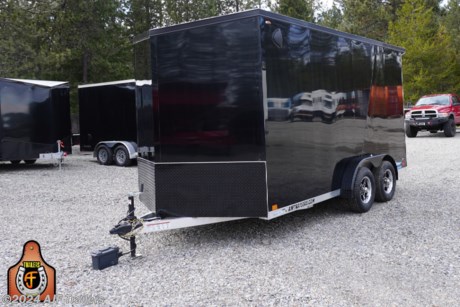 &lt;p&gt;&lt;strong&gt;Thunder V-Nose All Aluminum 7.5x16&lt;/strong&gt;&lt;/p&gt;
&lt;p&gt;This 7.5&amp;prime; wide all-aluminum enclosed v-nose cargo trailer may be where Legend starts, but Thunders pack a punch comparable to other manufacturers&amp;rsquo; top of the line offerings. Utilizing the same Legend material and build quality, Thunder aluminum enclosed trailers offer strength and reliability with fewer bells and whistles found on our deluxe models. The all aluminum Thunder V-Nose 7.5&amp;prime; wide cargo trailer delivers tremendous value without sacrificing performance.&lt;/p&gt;
&lt;p class=&quot;MsoNormal&quot;&gt;7.5X16TV&lt;/p&gt;
&lt;p class=&quot;MsoNormal&quot;&gt;HEIGHT: 6&quot; ADDITIONAL: 84&quot; INTERIOR HEIGHT&lt;/p&gt;
&lt;p class=&quot;MsoNormal&quot;&gt;TANDEM AXLE: 3500# 5-BOLT TORSION BRAKE 95.5/82 #234&lt;/p&gt;
&lt;p class=&quot;MsoNormal&quot;&gt;BLACK OUT PACKAGE: STANDARD&lt;/p&gt;
&lt;p class=&quot;MsoNormal&quot;&gt;INCLUDES NOW 3IN BLACK TRIM IN PKG&lt;/p&gt;
&lt;p class=&quot;MsoNormal&quot;&gt;DELUXE PACKAGE: ALUMINUM WHEELS &amp;amp; STAINLESS STEEL BARS&lt;/p&gt;
&lt;p class=&quot;MsoNormal&quot;&gt;TIRES &amp;amp; WHEELS: (4) RADIAL BLACK ALUMINUM 14&quot; 5-BOLT ST205/75R14- DU&amp;lt; PKG&lt;/p&gt;
&lt;p class=&quot;MsoNormal&quot;&gt;FENDERS: 7&quot; X 68&quot; ATP FENDER BLACK WITH BLACK OUT PKG&lt;/p&gt;
&lt;p class=&quot;MsoNormal&quot;&gt;MAIN FRAME: 4&quot; TUBE&lt;/p&gt;
&lt;p class=&quot;MsoNormal&quot;&gt;FLOOR CROSS MEMBERS: 16&quot; QC FLOOR&lt;/p&gt;
&lt;p class=&quot;MsoNormal&quot;&gt;WALL STUDS: 16&quot; QC WALLS&lt;/p&gt;
&lt;p class=&quot;MsoNormal&quot;&gt;ROOF BOWS: 24&quot; QC ROOF&lt;/p&gt;
&lt;p class=&quot;MsoNormal&quot;&gt;ROOF: REAR SPOILER W/ TWO 9&quot; LED LOADING LIGHTS W/12V SWITCH SAFET Y CHAIN: 1/4&quot; X 36&quot; (12,600 LBS)&lt;/p&gt;
&lt;p class=&quot;MsoNormal&quot;&gt;HITCH: 2 5/16&quot; COUPLER&lt;/p&gt;
&lt;p class=&quot;MsoNormal&quot;&gt;TONGUE: STANDARD TONGUE&lt;/p&gt;
&lt;p class=&quot;MsoNormal&quot;&gt;TONGUE JACK: 2000# WITH JACK DROP LEG FOOT&lt;/p&gt;
&lt;p class=&quot;MsoNormal&quot;&gt;TRAILER CONNECTOR: 7-WAY ROUND 8&#39;&lt;/p&gt;
&lt;p class=&quot;MsoNormal&quot;&gt;SKIN THICKNESS: .030 ALUM&lt;/p&gt;
&lt;p class=&quot;MsoNormal&quot;&gt;EXTERIOR SCREWS: ZINC EXTERIOR SCREWS&lt;/p&gt;
&lt;p class=&quot;MsoNormal&quot;&gt;SINGLE COLOR: BLACK&lt;/p&gt;
&lt;p class=&quot;MsoNormal&quot;&gt;NOSE: 6&quot; SLOPE NOSE&lt;/p&gt;
&lt;p class=&quot;MsoNormal&quot;&gt;NOSE AND CORNERS: BLACK NOSE &amp;amp; CORNERS&lt;/p&gt;
&lt;p class=&quot;MsoNormal&quot;&gt;STRIPE OPTION: SINGLE COLOR W/ BLACK ACCENT STRIPE AND REFLECTIVE DECAL&lt;/p&gt;
&lt;p class=&quot;MsoNormal&quot;&gt;STONE GUARD: 24&quot; X 107&quot; BLACK ATP WITH BLACK OUT PKG&lt;/p&gt;
&lt;p class=&quot;MsoNormal&quot;&gt;REAR DOOR: RAMP&lt;/p&gt;
&lt;p class=&quot;MsoNormal&quot;&gt;RAMP FLAP: REAR STANDARD&lt;/p&gt;
&lt;p class=&quot;MsoNormal&quot;&gt;SIDE DOOR : RADIUS 30X68 CURBSIDE / BLACK FRAME&lt;/p&gt;
&lt;p class=&quot;MsoNormal&quot;&gt;SIDE DOOR HOLD BACK: (1) 4&quot; ALUMINUM HOLD BACK&lt;/p&gt;
&lt;p class=&quot;MsoNormal&quot;&gt;DOOR HARDWARE: SIS RAMP DOOR HARDWARE - DLX PKG&lt;/p&gt;
&lt;p class=&quot;MsoNormal&quot;&gt;FLOOR COVERING: 3/4&quot; ENGINEERED WOOD&lt;/p&gt;
&lt;p class=&quot;MsoNormal&quot;&gt;REAR DOOR COVERING: 3/4&quot; ENGINEERED WOOD&lt;/p&gt;
&lt;p class=&quot;MsoNormal&quot;&gt;INTERIOR WALLS: 3/8&quot; ENGINEERED WOOD&lt;/p&gt;
&lt;p class=&quot;MsoNormal&quot;&gt;INTERIOR TRIM: ATP INTERIOR TRIM&lt;/p&gt;
&lt;p class=&quot;MsoNormal&quot;&gt;5000# 0-RINGS: (4) 5000# D-RINGS INSTALLED&lt;/p&gt;
&lt;p class=&quot;MsoNormal&quot;&gt;1 EACH CORNER MAIN BOX CLOSE TO WALLS&lt;/p&gt;
&lt;p class=&quot;MsoNormal&quot;&gt;SIDE VENTS: (1 PAIR) PLASTIC FORCED AIR SIDE VENTS&lt;/p&gt;
&lt;p class=&quot;MsoNormal&quot;&gt;DOME LIGHTS: (2) RECTANGULAR LED DOME LIGHTS W/12V SWITCH&lt;/p&gt;
&lt;p class=&quot;MsoNormal&quot;&gt;CLEARANCE LIGHTS: STANDARD LED CLEARANCE LIGHTS TAIL LIGHTS: (1 PAIR) LED TAIL LIGHTS (STANDARD) EXTERIOR MARKING: STANDARD DECALS&lt;/p&gt;
&lt;p&gt;&lt;strong&gt;Value Added Included: Spare Wheel &amp;amp; Tire&lt;/strong&gt;&lt;/p&gt;
&lt;p&gt;&lt;strong&gt;Financing Available&lt;/strong&gt;&lt;/p&gt;
&lt;p&gt;&lt;strong&gt;Pickup, Delivery or Meet Halfway&lt;/strong&gt;&lt;/p&gt;