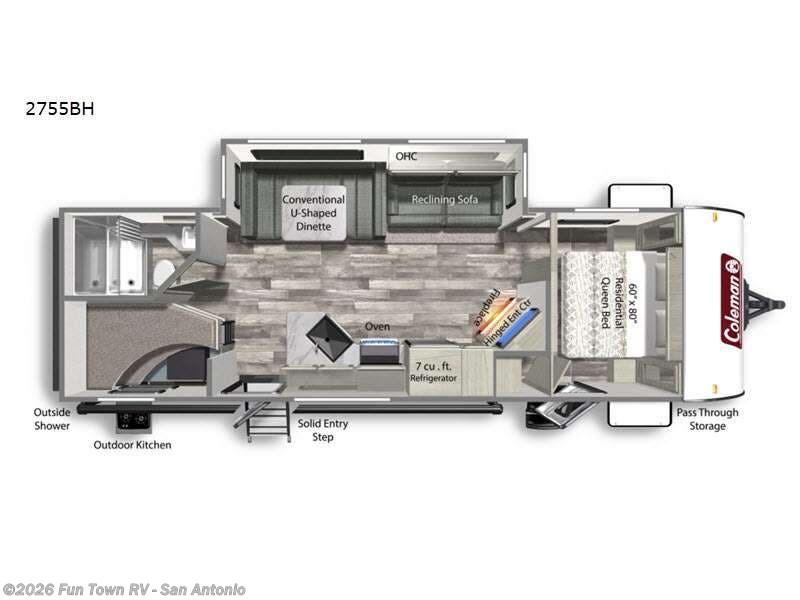 2023 Coleman Light 2755BH - Used Travel Trailer For Sale by Fun Town RV - San Antonio in Cibolo, Texas features Slideout