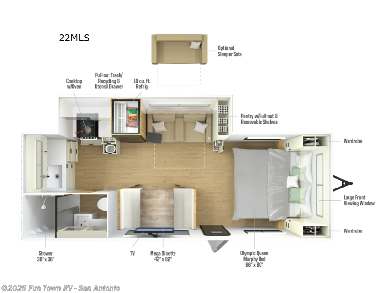 2026 Winnebago Thrive 22MLS - New Travel Trailer For Sale by Fun Town RV - San Antonio in Cibolo, Texas features Slideout