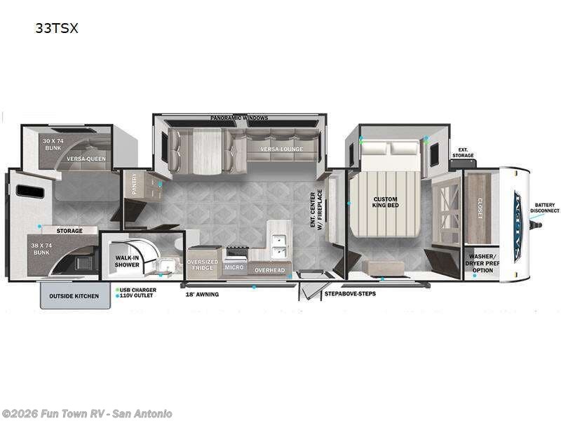 2023 Forest River Salem 33TSX - Used Travel Trailer For Sale by Fun Town RV - San Antonio in Cibolo, Texas features Slideout