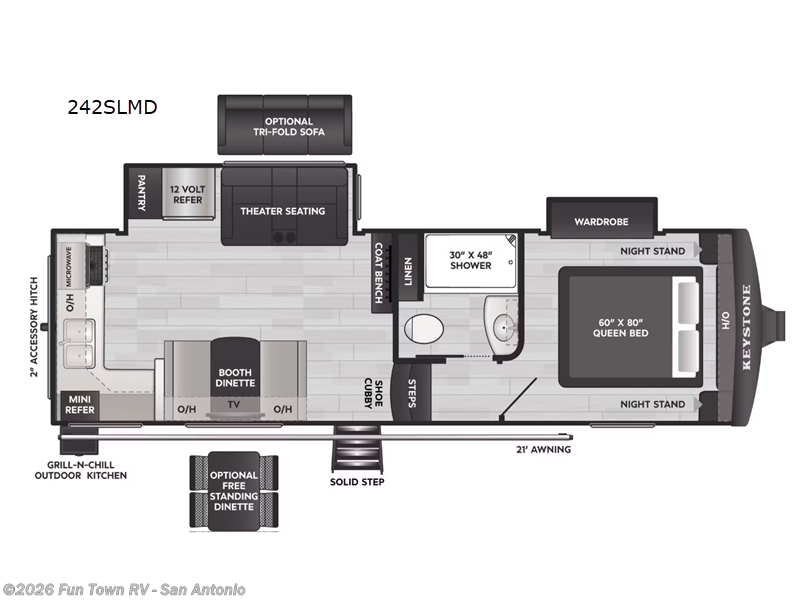 2026 Keystone Arcadia Super Lite 242SLMD - New Fifth Wheel For Sale by Fun Town RV - San Antonio in Cibolo, Texas features Slideout
