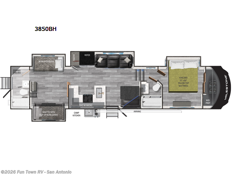 2023 Cruiser RV South Fork 3850BH - Used Fifth Wheel For Sale by Fun Town RV - San Antonio in Cibolo, Texas features Slideout