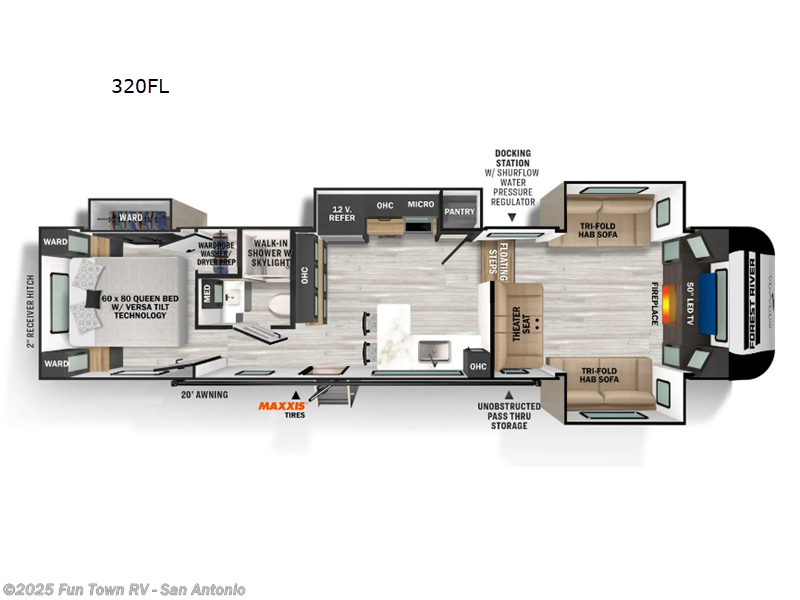 2025 Forest River Impression 320FL - New Fifth Wheel For Sale by Fun Town RV - San Antonio in Cibolo, Texas features Slideout