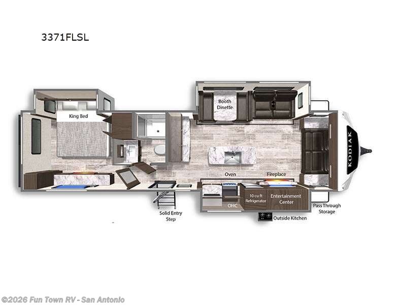 2021 Dutchmen Kodiak Ultimate 3371FLSL - Used Travel Trailer For Sale by Fun Town RV - San Antonio in Cibolo, Texas features Slideout