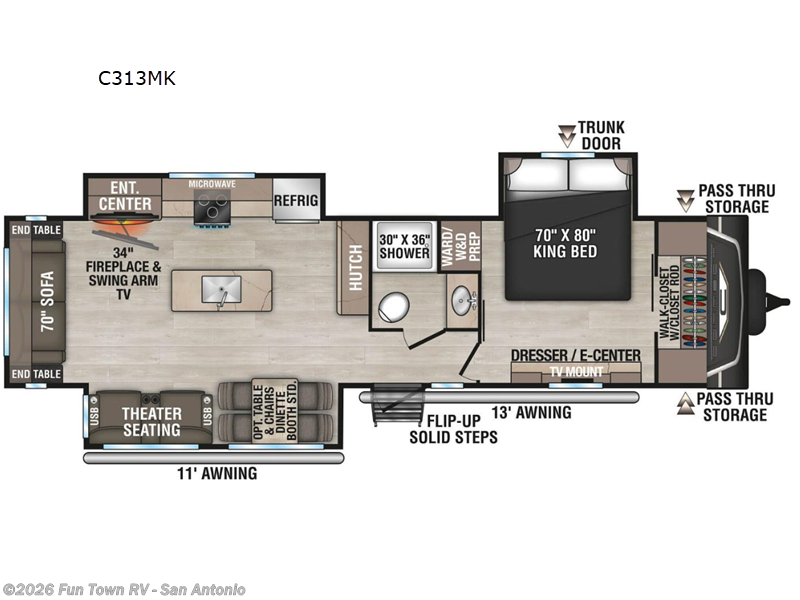 2026 K-Z Connect C313MK - New Travel Trailer For Sale by Fun Town RV - San Antonio in Cibolo, Texas features Slideout
