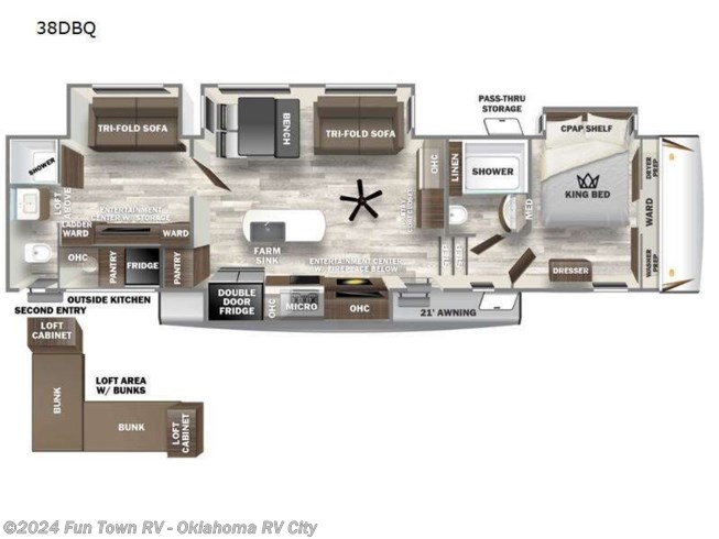 2023 Forest River Sabre 38DBQ - New Fifth Wheel For Sale by Fun Town RV - Oklahoma RV City in Oklahoma City, Oklahoma