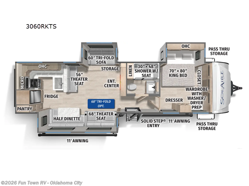 2026 Forest River Solaire 3060RKTS - New Travel Trailer For Sale by Fun Town RV - Oklahoma City in Oklahoma City, Oklahoma features Slideout