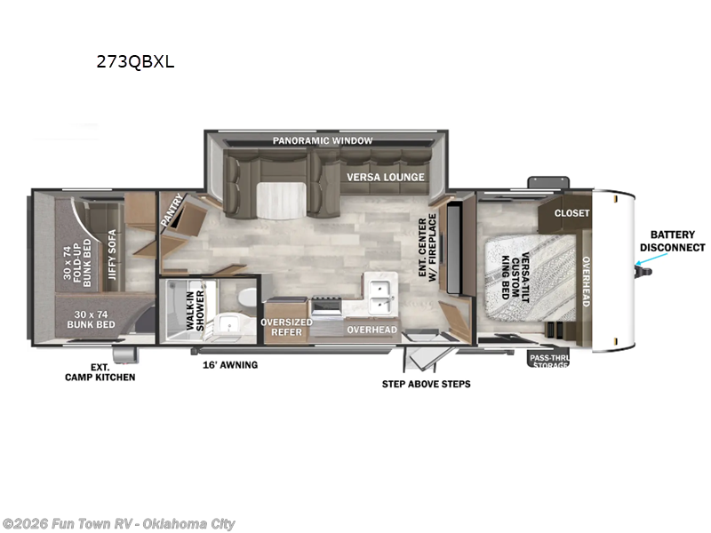 2026 Forest River Wildwood X-Lite 273QBXL - New Travel Trailer For Sale by Fun Town RV - Oklahoma City in Oklahoma City, Oklahoma features Slideout