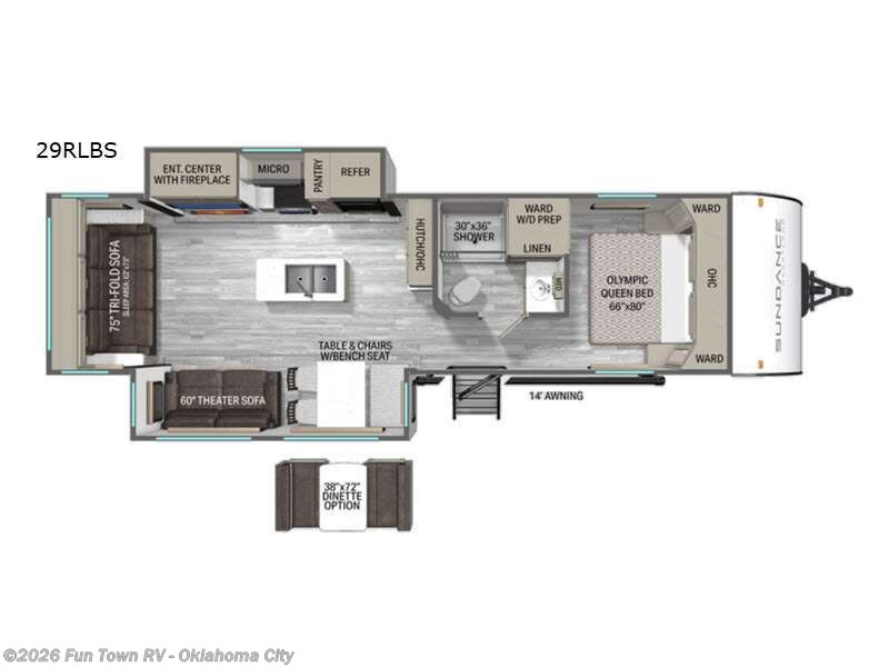 2026 Heartland Sundance Ultra-Lite 29RLBS - New Travel Trailer For Sale by Fun Town RV - Oklahoma City in Oklahoma City, Oklahoma features Slideout