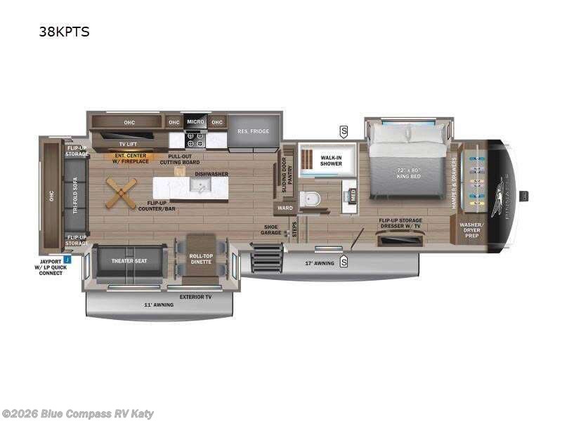 2025 Jayco Pinnacle 38KPTS - New Fifth Wheel For Sale by Blue Compass RV Katy in Katy, Texas features Slideout