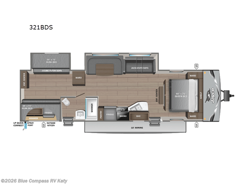 2026 Jayco Jay Flight SLX 321BDS - New Travel Trailer For Sale by Blue Compass RV Katy in Katy, Texas features Slideout