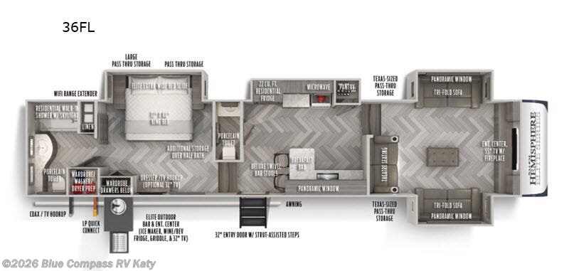 2020 Forest River Salem Hemisphere Elite 36FL - Used Fifth Wheel For Sale by Blue Compass RV Katy in Katy, Texas features Slideout