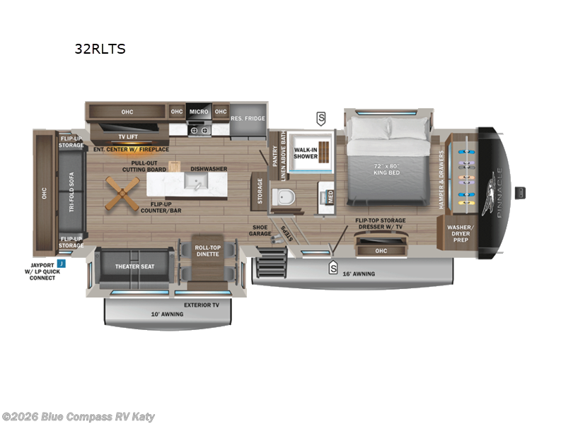 2026 Jayco Pinnacle 32RLTS - New Fifth Wheel For Sale by Blue Compass RV Katy in Katy, Texas features Slideout