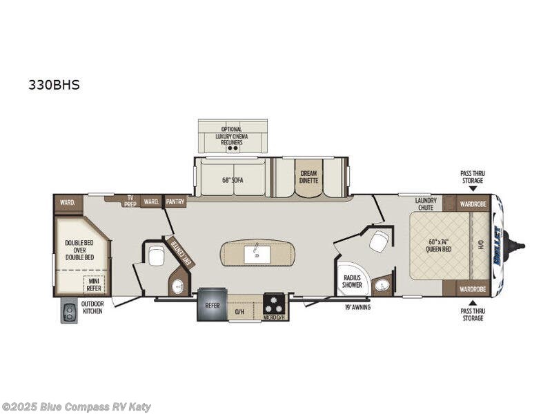 2020 Keystone Bullet 330BHS - Used Travel Trailer For Sale by Blue Compass RV Katy in Katy, Texas features Slideout