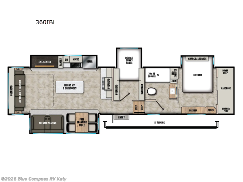 2026 Coachmen Chaparral 360IBL - New Fifth Wheel For Sale by Blue Compass RV Katy in Katy, Texas features Slideout