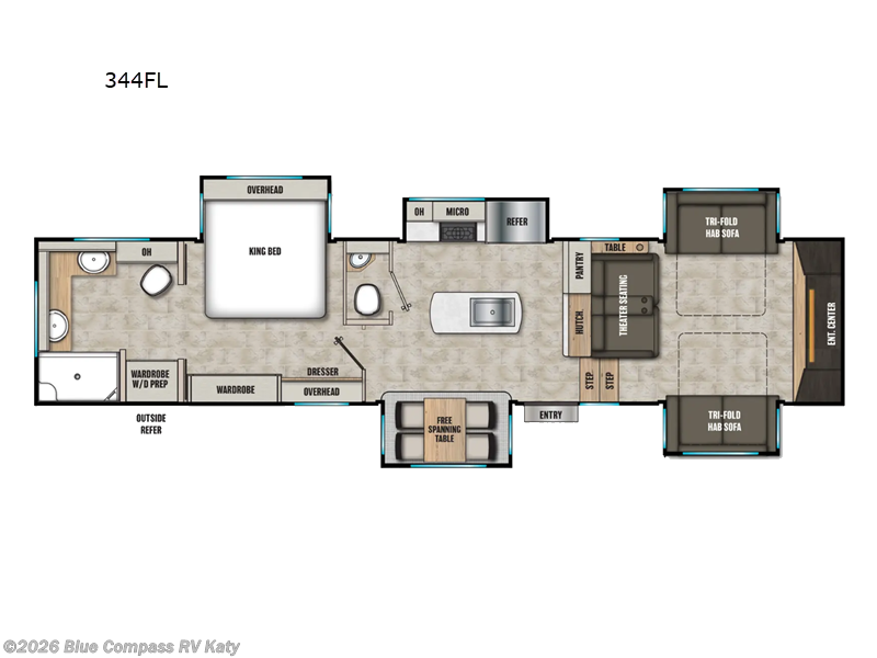 2026 Coachmen Brookstone 344FL - New Fifth Wheel For Sale by Blue Compass RV Katy in Katy, Texas features Slideout