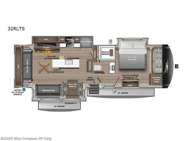 2026 Jayco Pinnacle 32RLTS - New Fifth Wheel For Sale by Blue Compass RV Katy in Katy, Texas features Slideout