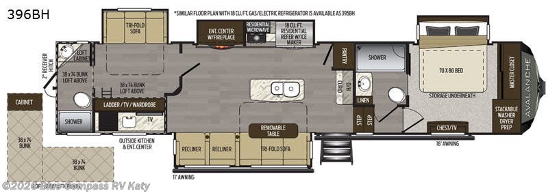 2020 Keystone Avalanche 396BH - Used Fifth Wheel For Sale by Blue Compass RV Katy in Katy, Texas features Slideout