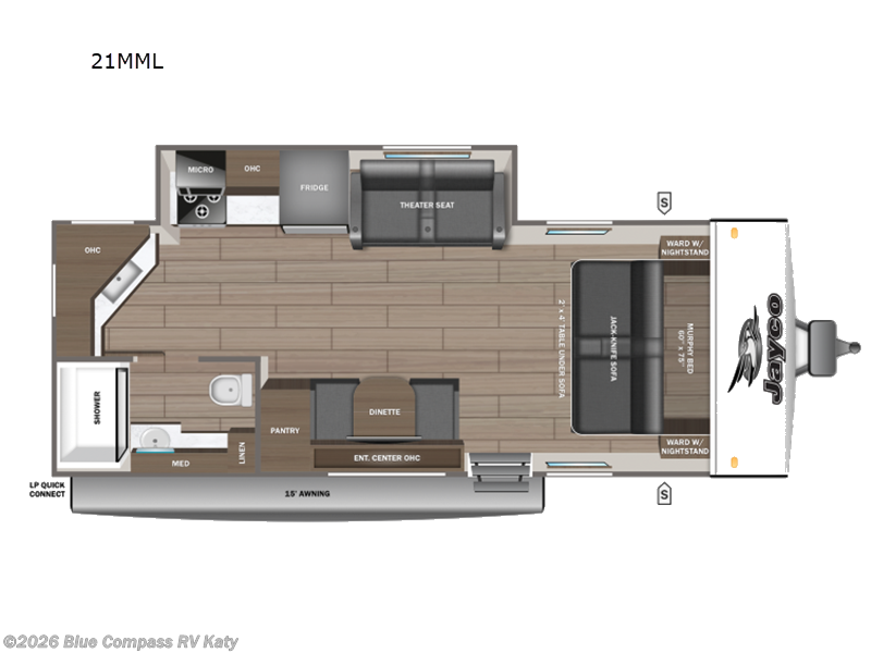 2027 Jayco Jay Feather 21MML - New Travel Trailer For Sale by Blue Compass RV Katy in Katy, Texas features Slideout
