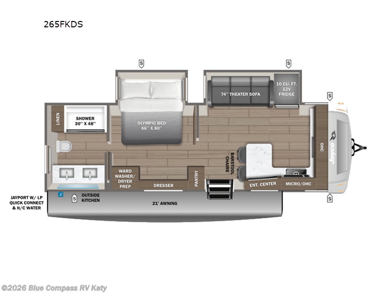2027 Jayco Eagle 265FKDS - New Travel Trailer For Sale by Blue Compass RV Katy in Katy, Texas features Slideout