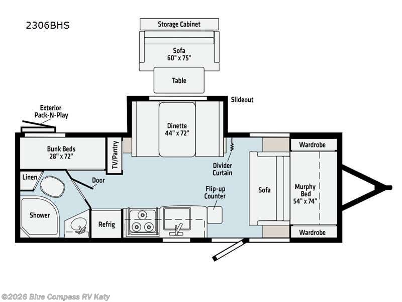 2021 Winnebago Micro Minnie 2306BHS - Used Travel Trailer For Sale by Blue Compass RV Katy in Katy, Texas features Slideout